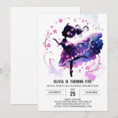 Niedlich Custom Ballerina Geburtstag Einladung (Vorne/Hinten)
