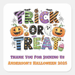 Niedlich Custom Danke Halloween Quadratischer Aufkleber