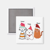 Niedlich Custom Kitty Cat Weihnachten Magnet (Vorderseite/Rückseite)