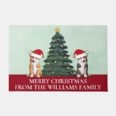 Niedlich Custom Merry Christmas Corgi Dogs Fußmatte (Vorderseite)