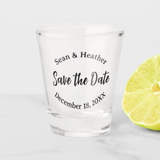 NIEDLICH! 💒 Custom Wedding Shot Glass - Save the Schnapsglas (Vorderseite)