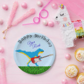 Niedlich Custom You Rock Dinosaur Birthday Boy Pix Pappteller (Party)