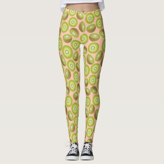 Niedlich Cut Kiwi Muster Leggings (Vorderseite)
