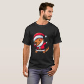 Niedlich Dabbing Dinosaur Santa Pajama Weihnachtsf T-Shirt (Vorne ganz)