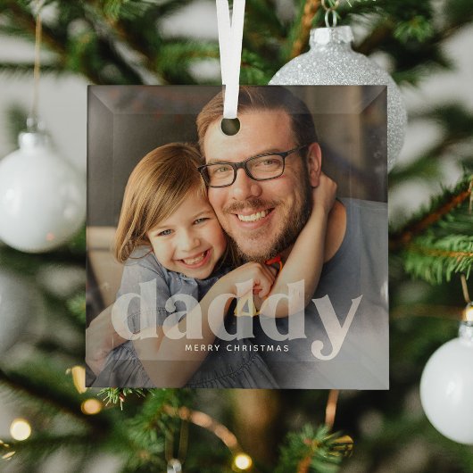 Niedlich Daddy Overlay Typografy Foto Ornament Aus Glas
