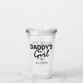 Niedlich Daddys Girl Pink Herz Personalisierte Kin Acryltrinkbecher (Rückseite)