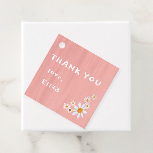 Niedlich Daisies Gouache Custom Baby Shower DANKE Geschenkanhänger (Beispiel)