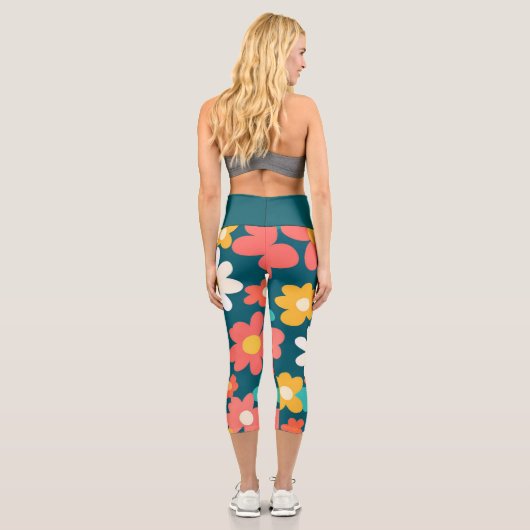 Niedlich Daisy Blume Botanische Musterschule mädch Capri Leggings (Rückseite)