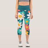 Niedlich Daisy Blume Botanische Musterschule mädch Capri Leggings (Vorderseite)