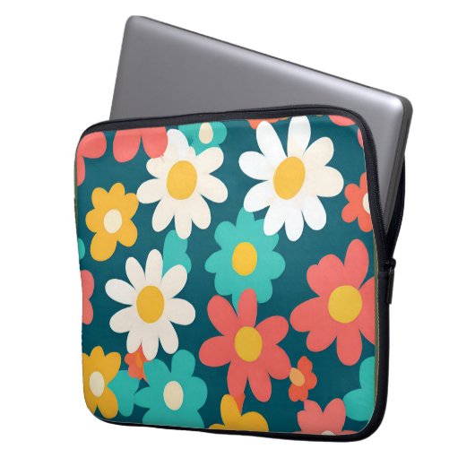 Niedlich Daisy Blume Botanische Musterschule mädch Laptopschutzhülle (Vorderseite Links)