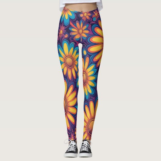 Niedlich Daisy Blume Botanische Musterschule mädch Leggings (Vorderseite)