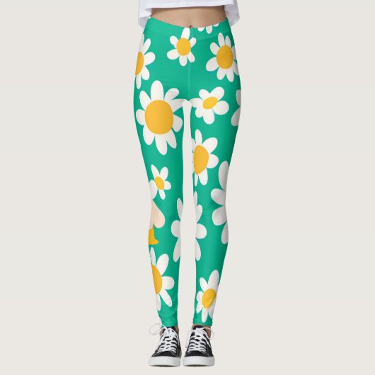 Niedlich Daisy Blume Botanische Musterschule mädch Leggings (Vorderseite)