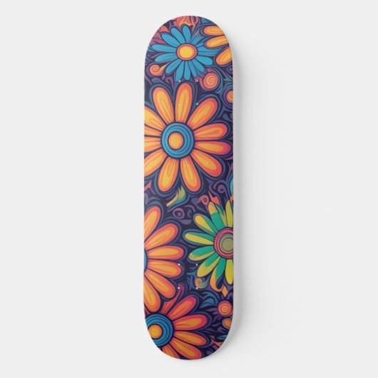 Niedlich Daisy Blume Botanische Musterschule mädch Skateboard (Vorderseite)