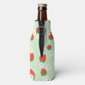 Niedlich Daisy Blume Erdbeere Weihnachts Muster Flaschenkühler (Flasche Rückseite)