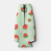 Niedlich Daisy Blume Erdbeere Weihnachts Muster Flaschenkühler (Rückseite)