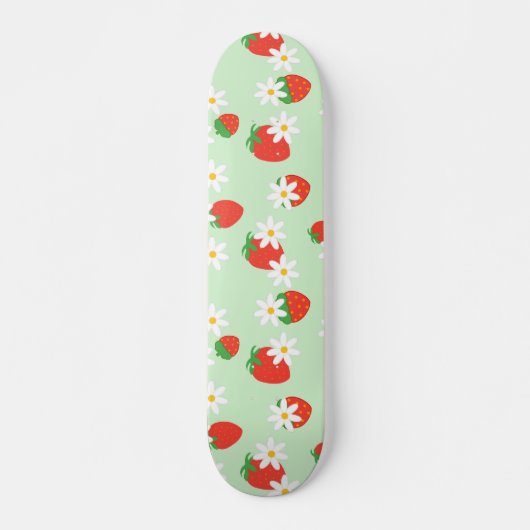 Niedlich Daisy Blume Erdbeere Weihnachts Muster Skateboard (Vorne)