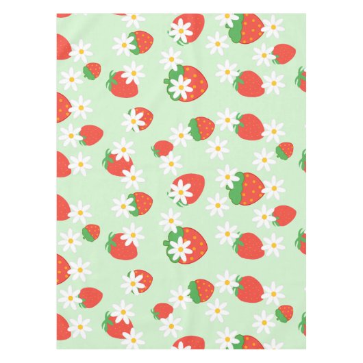 Niedlich Daisy Blume Erdbeere Weihnachts Muster Tischdecke (Vorderseite)