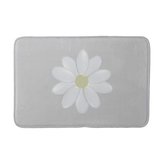 Niedlich Daisy Blume Simple Silver Gray Badematte (Vorderseite)
