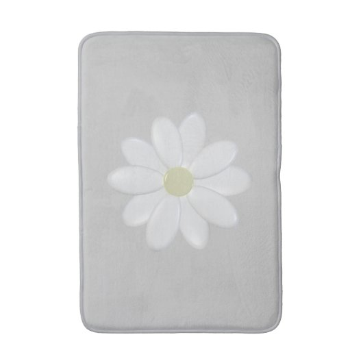 Niedlich Daisy Blume Simple Silver Gray Badematte (Vorderseite Vertikal)