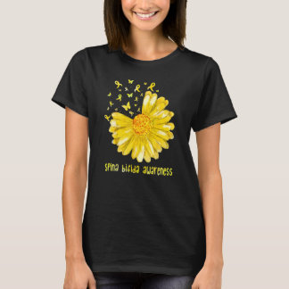Niedlich Daisy Butterfly Yellow Ribbon Spina Bifid T-Shirt