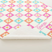 Niedlich Daisy Chequerboard Einfache Farbenfrohe Sherpadecke (3/4)