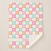 Niedlich Daisy Chequerboard Einfache Farbenfrohe Sherpadecke (Vorderseite)