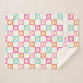 Niedlich Daisy Chequerboard Einfache Farbenfrohe Sherpadecke (Vorderseite (Horizontal))