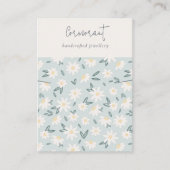 Niedlich Daisy Floral Aqua Blue Script Necklace Ho Visitenkarte (Vorderseite)