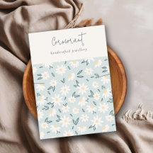 Niedlich Daisy Floral Aqua Blue Script Necklace Ho