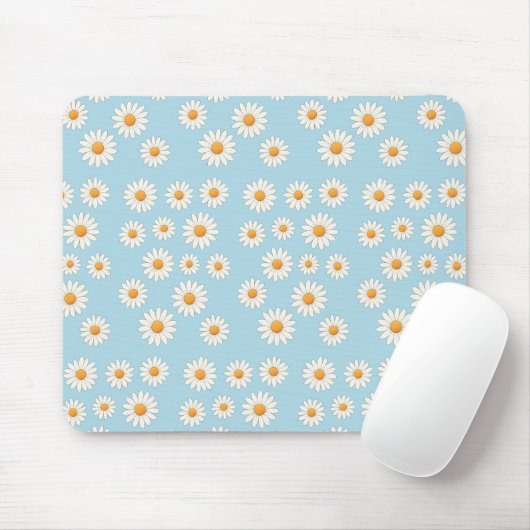 Niedlich Daisy Floral - ästhetisches Desk-Zubehör Mousepad (Mit Mouse)