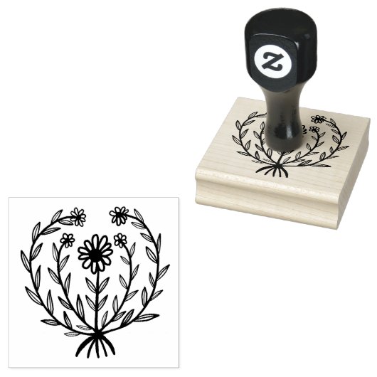 Niedlich Daisy floral CUSTOM Ihren eigenen Text hi Gummistempel (Stempel)