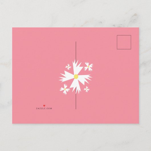 Niedlich Daisy Florals Border Foto Baby Ankündigungspostkarte (Rückseite)