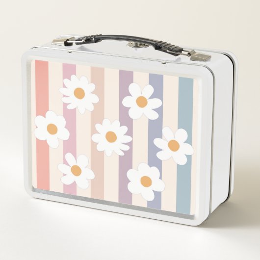 Niedlich Daisy Pattern Girly Metall Brotdose (Rückseite)