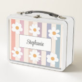 Niedlich Daisy Pattern Girly Metall Brotdose (Vorderseite)