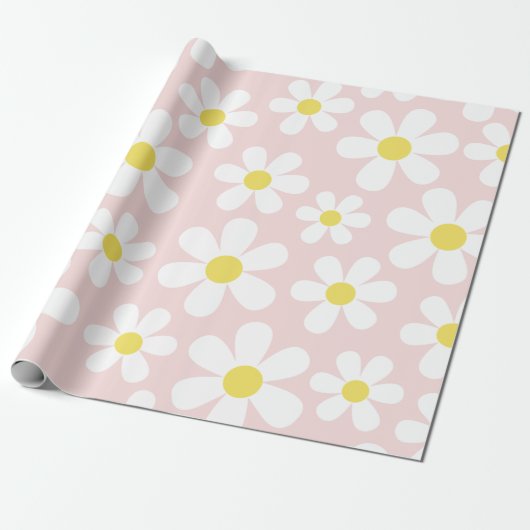 Niedlich Daisy Pink Geschenkpapier (Ungerollt)