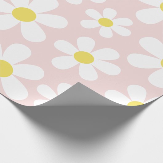Niedlich Daisy Pink Geschenkpapier (Ecke)