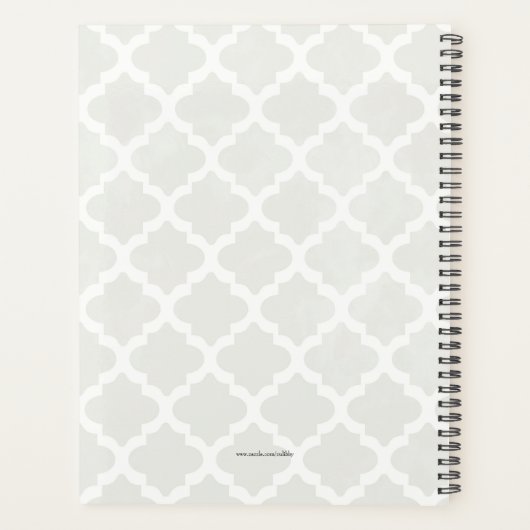 Niedlich Damask Floral Personalisiert Teacher Plan Planer (Rückseite)