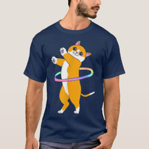 Niedlich Dancer Hula Hooper Cat Hula Hoop T - Shir T-Shirt