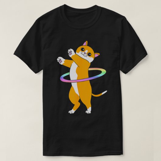 Niedlich Dancer Hula Hooper Cat Hula Hoop T-Shirt (Design vorne)