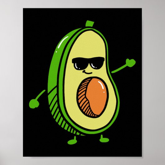 Niedlich Dancing Avocado - Guacamole Avocado Graph Poster (Vorne)
