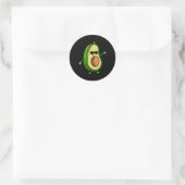Niedlich Dancing Avocado - Guacamole Avocado Graph Runder Aufkleber (Tasche)