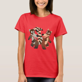 Niedlich Dancing Cartoon Coatimundis Frauen T - Sh T-Shirt