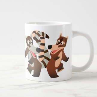 Niedlich Dancing Cartoon Coatimundis Jumbo-Tasse