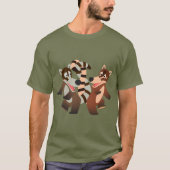 Niedlich Dancing Cartoon Coatimundis T - Shirt (Vorderseite)