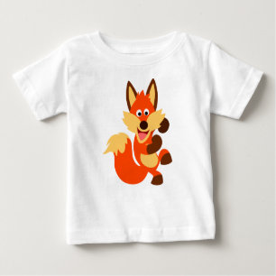 Niedlich Dancing Cartoon Fox Baby T - Shirt
