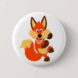 Niedlich Dancing Cartoon Fox Button Abzeichen