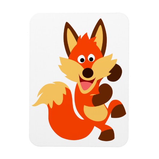 Niedlich Dancing Cartoon Fox Flexible Magnet (Vertikal)