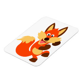 Niedlich Dancing Cartoon Fox Flexible Magnet