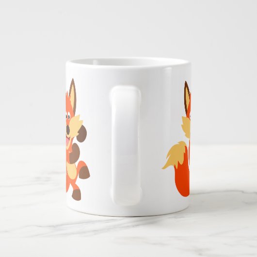 Niedlich Dancing Cartoon Fox Jumbo Tasse (Rückseite)