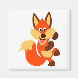 Niedlich Dancing Cartoon Fox Magnet